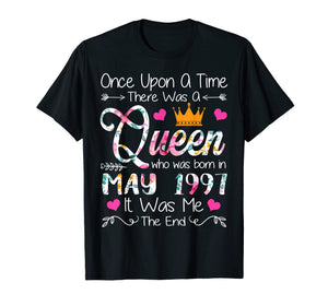 Girls 22nd Birthday Queen May 1997 Shirt Queen Birthday