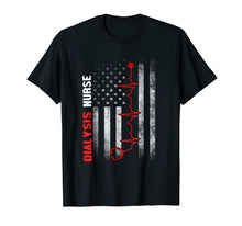 Load image into Gallery viewer, Nurse American Flag Heartbeat Shirt For Dialysis Nurses
