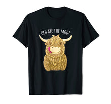 Load image into Gallery viewer, Cute Cartoon Scottish Highland Cow 'Och Aye'  T-Shirt

