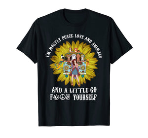 I'm Mostly Peace Love Animals Hippie Gift Shirt