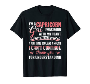 I Am A Capricorn Girl T-Shirt Capricorn Zodiac Birthday