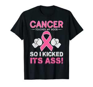 Kick Cancer Ass Funny Support Breast Cancer Awareness Shirt