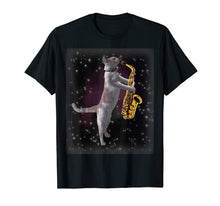 Load image into Gallery viewer, Cat Playing Saxophone Shirt | Cats In Space Playing Sax
