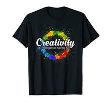 Load image into Gallery viewer, Creativity is intelligence having fun colorful art t-shirt
