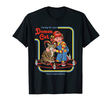 Load image into Gallery viewer, Funny-Caring-For-Your-Demon-Cat-t-shirt the girl love cat
