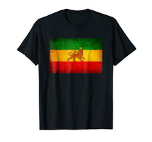 Load image into Gallery viewer, Old Ethiopia Flag shirt Lion of Judah Rasta Reggae T Shirt

