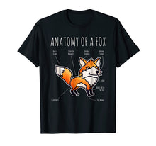 Load image into Gallery viewer, Anatomy Of A Fox Funny Animal Cartoon Veterinary T Shirt
