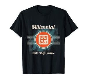 Automotive Millennial T-Shirt Gear Shift, Anti Theft Vehicle