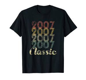 12th Birthday Vintage Gift T-Shirt For Boys Girls Born 2007