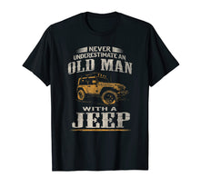 Load image into Gallery viewer, Mens Vintage Never Underestimate an Old Man with Jeeps T shirt

