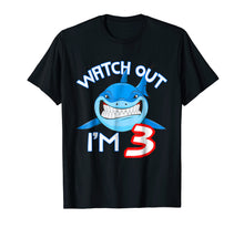 Load image into Gallery viewer, 3rd Birthday Shark Shirt Funny 3 Years Old Boy Girl Shirt

