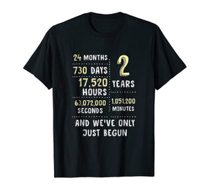 2nd Year Anniversary Apparel Gift T-Shirt for Her or Him