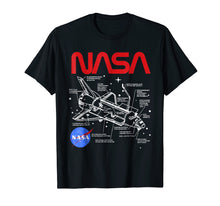 Load image into Gallery viewer, NASA Space Shuttle Schematic Layout Graphic T-Shirt
