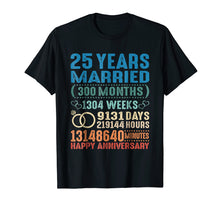 Load image into Gallery viewer, 25 Wedding Anniversary 25th Celebrate T Shirt 300 Months
