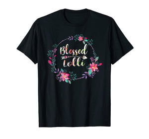 Blessed Lolli T-Shirt With Floral, Heart Mother's Day Gift