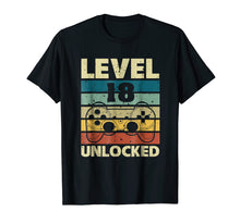 Load image into Gallery viewer, Level 18 Unlocked T-Shirt Vintage Gamer 18th Birthday Gifts
