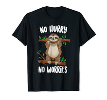 Load image into Gallery viewer, No Hurry No Worries Lazy Day Funny Sloth T-shirt

