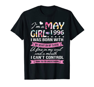 I'm A May Girl 1996 T Shirt Women 23rd Birthday Gift Shirt