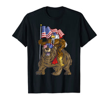 Load image into Gallery viewer, Proud American Bald Eagle On Bear 4th Of July With Flag T-Shirt
