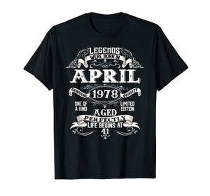 April 1978 41st Birthday Gift 41 Year Old For Men Women