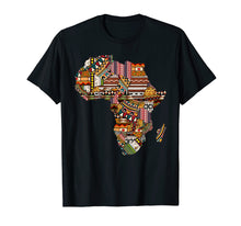 Load image into Gallery viewer, African pride traditional ethnic pattern Africa map t-shirt
