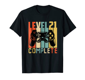 Vintage Retro 21st Birthday Boys Tshirt, Level 21 Complete