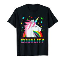 Load image into Gallery viewer, Equality Rainbow Flag Shirt Unicorn LGBT Gay Pride T-Shirt
