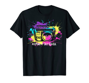 Keeping It Old School 80s 90s Boombox T Shirt Music Lovers