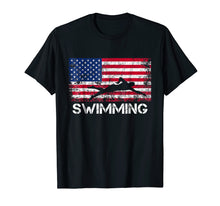 Load image into Gallery viewer, American Flag Swimming Shirt - Swimming Team Gift

