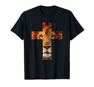 Christian Religious TShirt Jesus The Lion Of Judah Cross