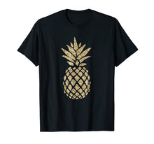 Load image into Gallery viewer, Gold Glitter Pineapple T Shirt Design
