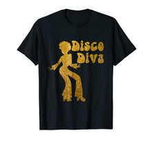 Load image into Gallery viewer, Disco Diva T Shirt - Retro 70's Seventies Retro Disco Ball
