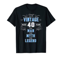 Load image into Gallery viewer, Mens Vintage 40th birthday tshirt for him aged 40 years old tee
