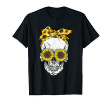 Load image into Gallery viewer, Skull sunflower floral flowers t shirt cute gift idea
