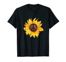 Load image into Gallery viewer, Peace Sunflower Flower Hippy Boho Style Gift T-shirt
