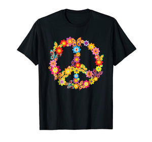 Groovy 70's Butterfly Peace Symbol Shirt Retro Costume Party