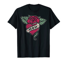 Load image into Gallery viewer, Mom Tattoo T-shirt Heart Red Rose Motorcycle Tshirt
