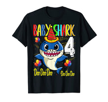 Load image into Gallery viewer, Kids Baby Shark 4th Birthday Doo Doo Kids Son T Shirt
