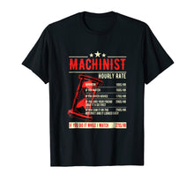 Load image into Gallery viewer, Funny Machinist Hourly Rate T Shirt
