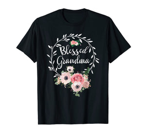 Blessed Grandma T-Shirt with floral, heart Mother's Day Gift