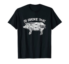 Load image into Gallery viewer, I'd Smoke That T-Shirt Pig Grill BBQ Meat Distressed Tee
