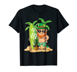 Leprechaun Hawaiian Surfing T Shirt St Patricks Day Hawaii