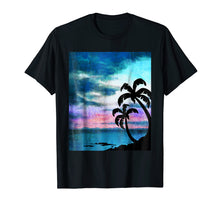 Load image into Gallery viewer, Beach Scene Graphic T-shirt with Palm Trees

