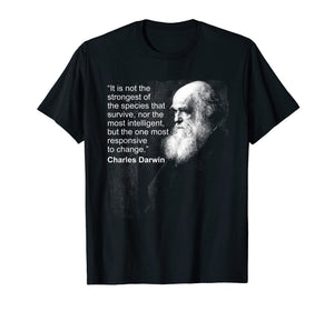 Charles Darwin Portrait quote Evolution Atheist t shirt
