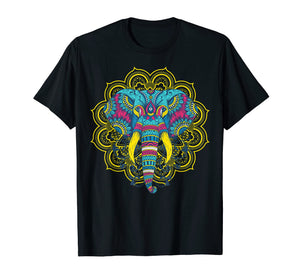 Elephant Lover t shirt; Colorful Elephant t shirt; Mandala