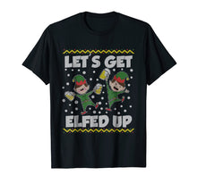 Load image into Gallery viewer, Let's Get Elfed Up Ugly Christmas Sweater Style T-Shirt
