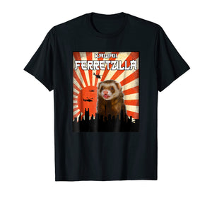 Ferret Zilla Ferret T-Shirt, Cute Ferret Shirt Kawaii Tee