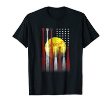 Load image into Gallery viewer, American Flag Vintage Softball Flag T-Shirt, Dad, Mom Gift
