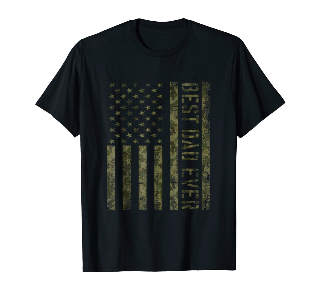 Mens Best Dad Ever American Flag Camo Tshirt For Fathers Day