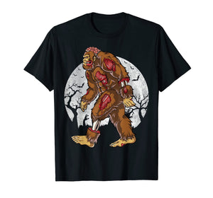 Bigfoot Zombie T shirt Halloween Kids Men Sasquatch Zombies